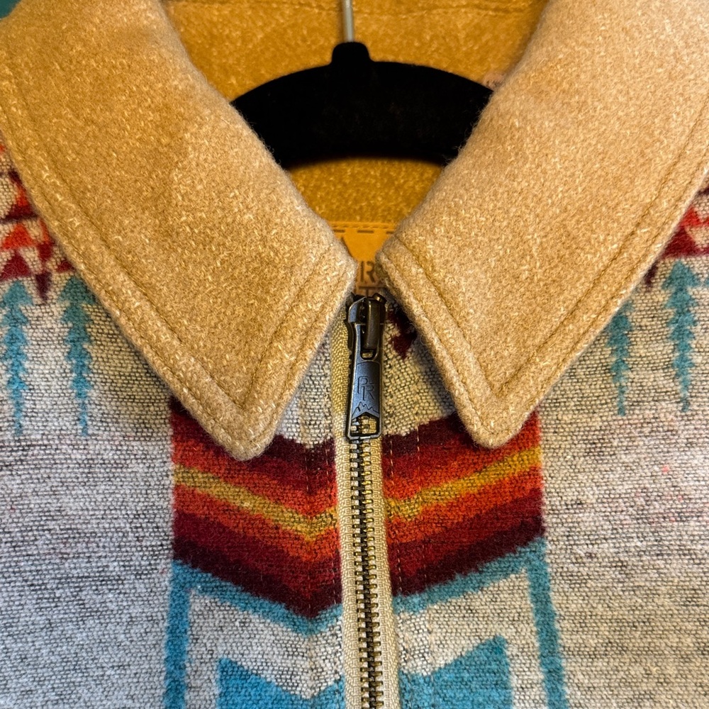 Tan & Multi-Color Patterned Bomber Jacket - Picture 8 of 10